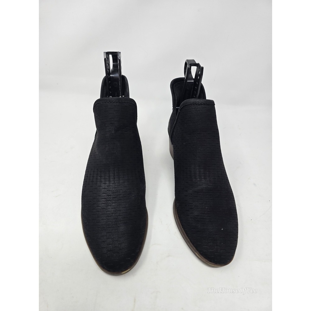 Lucky Brand Women's 6M Baley Perforated Brindle Suede Black Shoes Ankle Booties